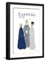 Nativity III with Navy-Becky Thorns-Framed Art Print