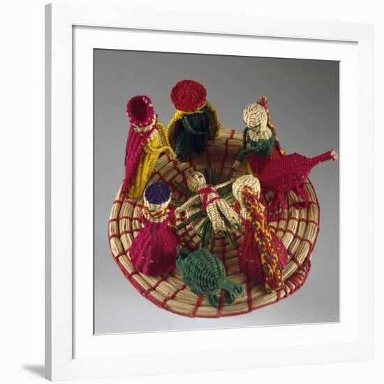 Nativity, Nativity Scene Made of Colored Straw, Ecuador-null-Framed Giclee Print