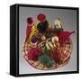 Nativity, Nativity Scene Made of Colored Straw, Ecuador-null-Framed Stretched Canvas