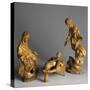 Nativity, Nativity Scene with Carved Wood Figurines, Vietnam-null-Stretched Canvas