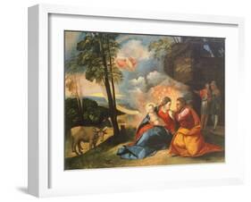 Nativity of Jesus, Circa 1512-1513-Dosso Dossi-Framed Giclee Print