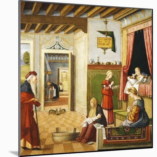 Nativity of Virgin, 1504-1508-Vittore Carpaccio-Mounted Giclee Print