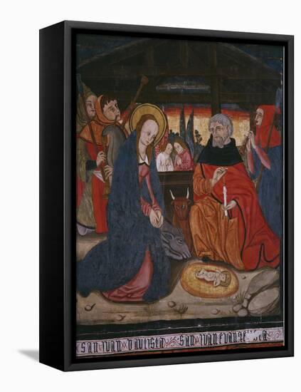 Nativity, Panel from the Church San Andres of Tortura, Late 15th Century-Early 16th Century-Spanish School-Framed Stretched Canvas