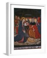 Nativity, Panel from the Church San Andres of Tortura, Late 15th Century-Early 16th Century-Spanish School-Framed Giclee Print