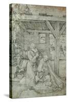 Nativity, Pen and Ink-Albrecht Dürer-Stretched Canvas