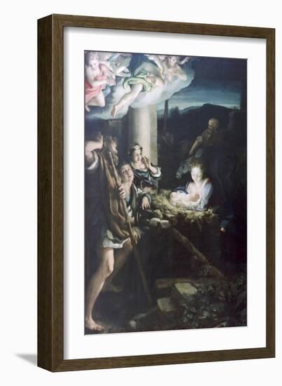 Nativity Scene, 1522-1530-Correggio-Framed Giclee Print