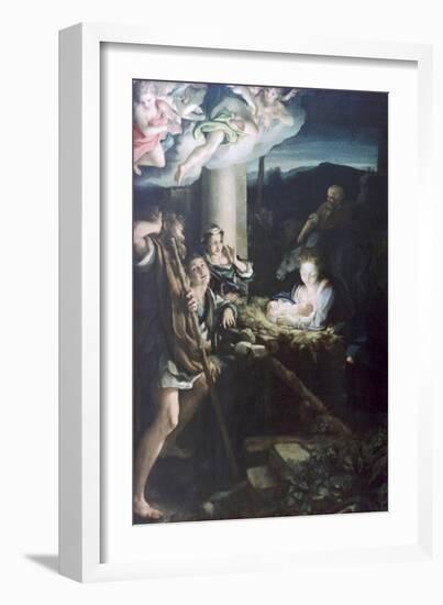 Nativity Scene, 1522-1530-Correggio-Framed Giclee Print