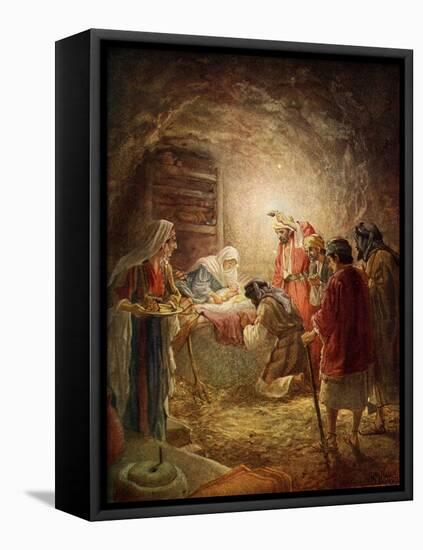 Nativity scene - Bible-William Brassey Hole-Framed Stretched Canvas