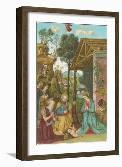 Nativity Scene by Pinturicchio, Rome-null-Framed Art Print