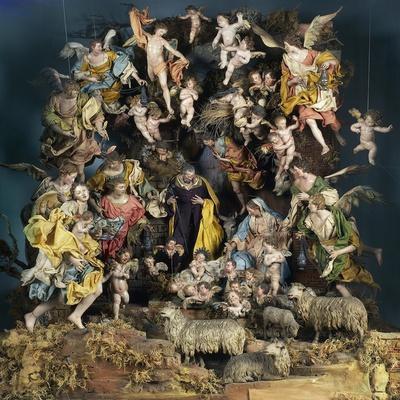 'Nativity Scene with Angels in Glory, Neapolitan Nativity Scene, Naples
