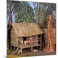 Nativity Scene with Terracotta Figurine, 1968, Brazil-null-Mounted Giclee Print