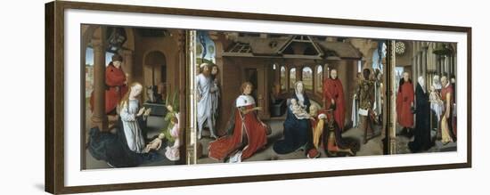Nativity, the Adoration of the Magi. the Presentation of Jesus at the Temple, 1479-1480-Hans Memling-Framed Premium Giclee Print
