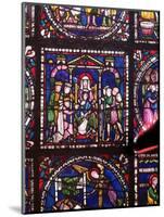Nativity with Magi and Shepherds (Stained Glass)-English-Mounted Giclee Print