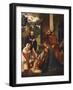 Nativity with St Bernard and St Alberico, Ca 1505-1510-Ludovico Mazzolino-Framed Giclee Print