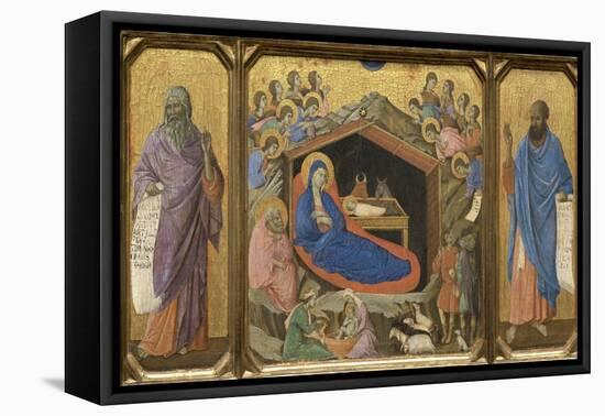 Nativity with the Prophets Isaiah and Ezekiel-Duccio di Buoninsegna-Framed Stretched Canvas