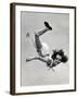 Natl. Women's Tumbling Champion, 15 Year Old, Bonnie Nebelong, in Mid Air with Legs Akimbo-Gjon Mili-Framed Photographic Print