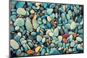 Natural Abstract Vintage Colorful Pebbles Background-vvvita-Mounted Photographic Print