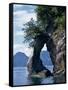 Natural Arch on Edge of Threehole Bay, Kenai Fjords, Aialik Peninsula, Alaska, USA-Waltham Tony-Framed Stretched Canvas