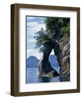 Natural Arch on Edge of Threehole Bay, Kenai Fjords, Aialik Peninsula, Alaska, USA-Waltham Tony-Framed Photographic Print