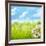 Natural Background with Daisy Flower on Grass-Liang Zhang-Framed Photographic Print