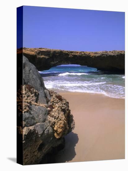 Natural Beach Bridge, Aruba, Caribbean-Bill Bachmann-Stretched Canvas