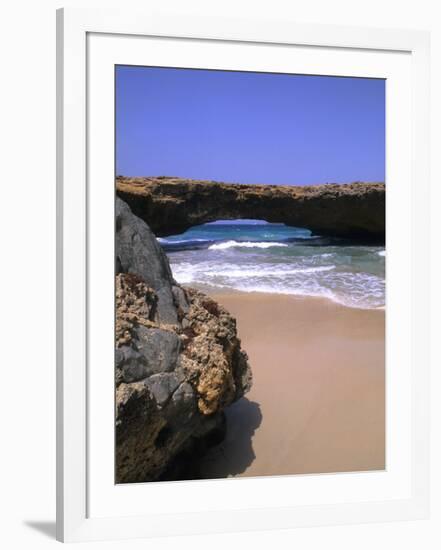 Natural Beach Bridge, Aruba, Caribbean-Bill Bachmann-Framed Photographic Print