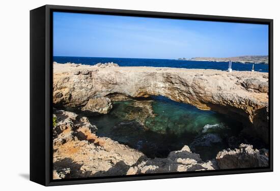 Natural Bridge, Aruba, ABC Islands, Netherland Antilles, Caribbean, Central America-Michael Runkel-Framed Stretched Canvas