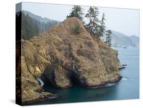 Natural Bridge at Coast, Thunder Cove, Oregon Coast, Brookings, Curry County, Oregon, Usa-null-Stretched Canvas
