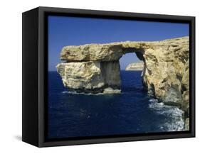 Natural Bridge Close to Dwejra Bay, Gozo, Malta, Mediterranean, Europe-Fred Friberg-Framed Stretched Canvas