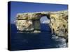 Natural Bridge Close to Dwejra Bay, Gozo, Malta, Mediterranean, Europe-Fred Friberg-Stretched Canvas
