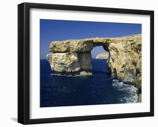 Natural Bridge Close to Dwejra Bay, Gozo, Malta, Mediterranean, Europe-Fred Friberg-Framed Photographic Print