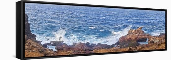 Natural Bridge of Rocks at the Coast, Colorado Point, Aruba-null-Framed Stretched Canvas