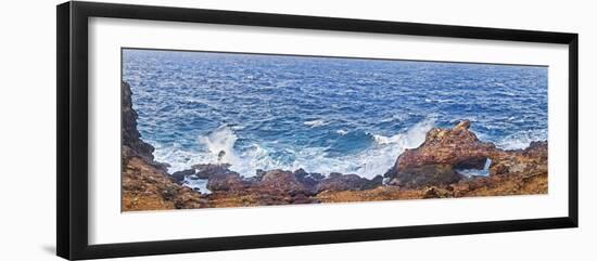 Natural Bridge of Rocks at the Coast, Colorado Point, Aruba-null-Framed Photographic Print