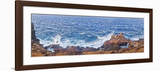 Natural Bridge of Rocks at the Coast, Colorado Point, Aruba-null-Framed Photographic Print