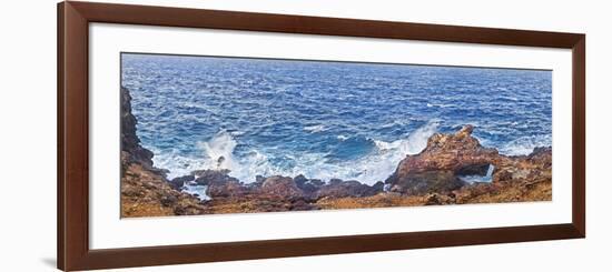 Natural Bridge of Rocks at the Coast, Colorado Point, Aruba-null-Framed Photographic Print