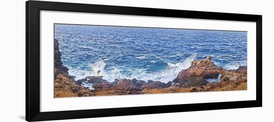 Natural Bridge of Rocks at the Coast, Colorado Point, Aruba-null-Framed Photographic Print