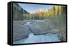 Natural Bridge on Kicking Horse River with Mount Steven-null-Framed Stretched Canvas