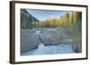Natural Bridge on Kicking Horse River with Mount Steven-null-Framed Photographic Print