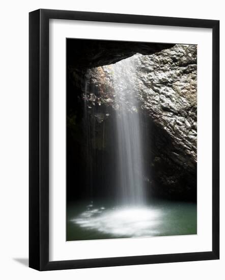 Natural Bridge Waterfall, Springbrook National Park, Gold Coast Hinterland, Queensland, Australia-David Wall-Framed Photographic Print