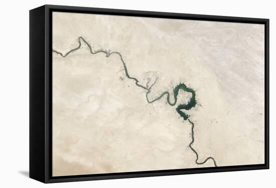 Natural Color Image of Qadisiyah Reservoir in Iraq-null-Framed Stretched Canvas