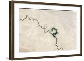 Natural Color Image of Qadisiyah Reservoir in Iraq-null-Framed Photographic Print