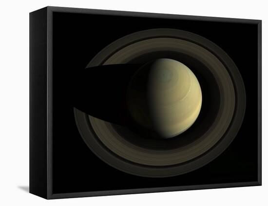 Natural Color Mosaic of Planet Saturn and its Main Rings-null-Framed Stretched Canvas