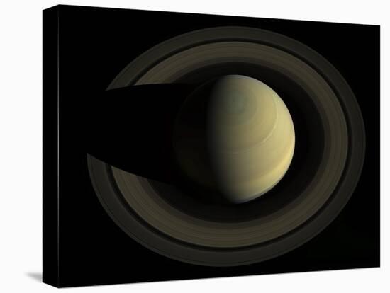 Natural Color Mosaic of Planet Saturn and its Main Rings-null-Stretched Canvas