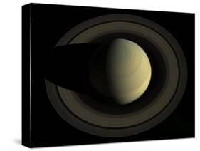 Natural Color Mosaic of Planet Saturn and its Main Rings-null-Stretched Canvas