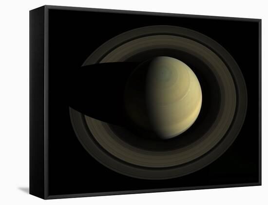 Natural Color Mosaic of Planet Saturn and its Main Rings-null-Framed Stretched Canvas