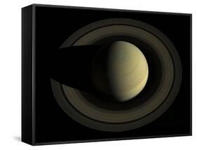 Natural Color Mosaic of Planet Saturn and its Main Rings-null-Framed Stretched Canvas