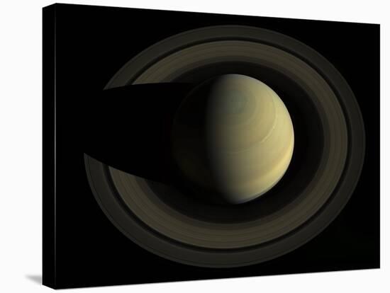 Natural Color Mosaic of Planet Saturn and its Main Rings-null-Stretched Canvas