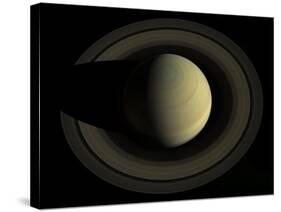 Natural Color Mosaic of Planet Saturn and its Main Rings-null-Stretched Canvas