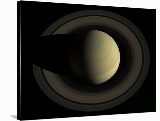 Natural Color Mosaic of Planet Saturn and its Main Rings-null-Stretched Canvas
