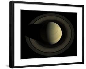 Natural Color Mosaic of Planet Saturn and its Main Rings-null-Framed Photographic Print